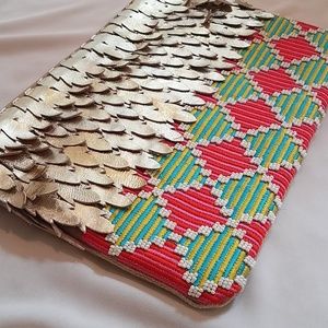 Gold and Multi Colored Cluth Purse.
